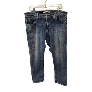 Big Star Womens Straight Fit Distressed Blue Jeans Size 33 Waist Denim Casual